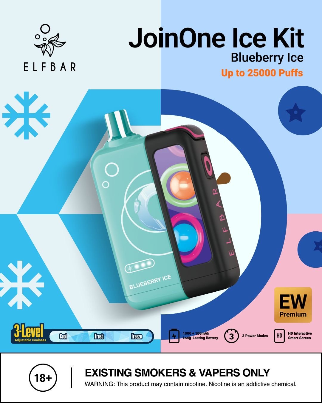 ELFBAR JoinOne ice kit 25000Puffs Blueberry ice