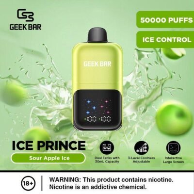 GEEK BAR ICE PRINCE 50000 PUFFS 50MG DISPOSABLE VAPE SOUR APPLE ICE