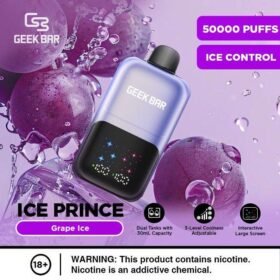 GEEK BAR ICE PRINCE 50000 PUFFS 50MG DISPOSABLE VAPE GRAPE ICE