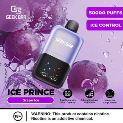 GEEK BAR ICE PRINCE 50000 PUFFS 50MG DISPOSABLE VAPE GRAPE ICE