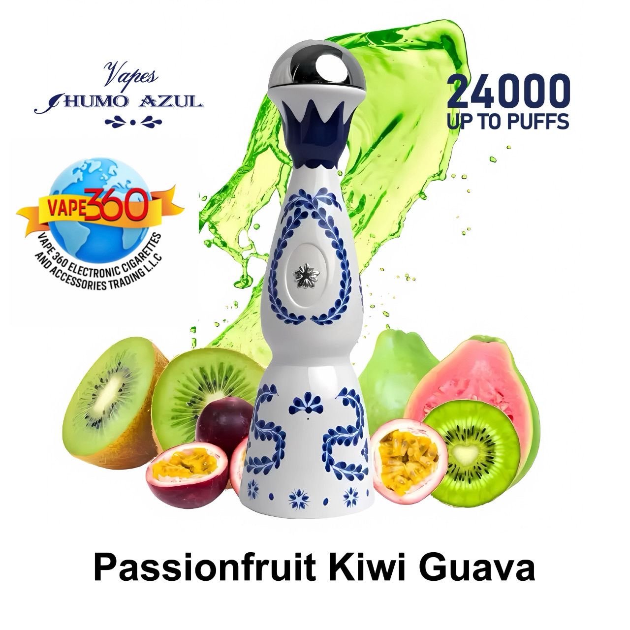 HUMO AZUL 24K PUFFS DISPOSABLE VAPE PASSIONFRUIT KIWI GUAVA