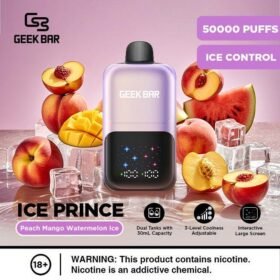 GEEK BAR ICE PRINCE 50000 PUFFS 50MG DISPOSABLE VAPE PEACH MANGO WATERMELON ICE